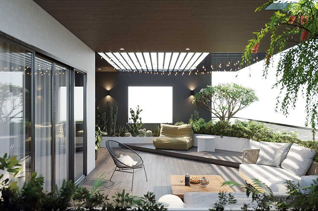 Sân thượng theo phong cách hiện đại Sân thượng theo phong cách hiện đại